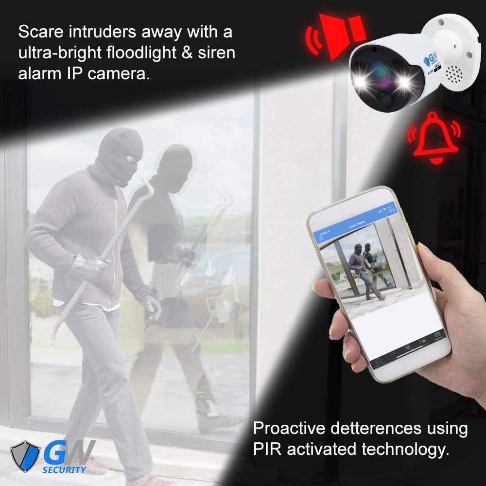GW 8 Channel 4K NVR 8MP 4K AI Smart Home Security Camera System, (4) Dome and (4) Bullet Built-in Microphone Audio Recording HD 2160P IP PoE Cameras, Face Recognition/Human/Vehicle Detection
