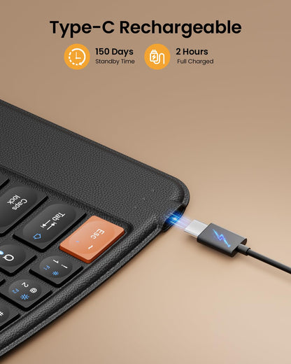 ProtoArc XK03 Ergonomic Foldable Keyboard for iPad, iPhone, Tablet, Laptop