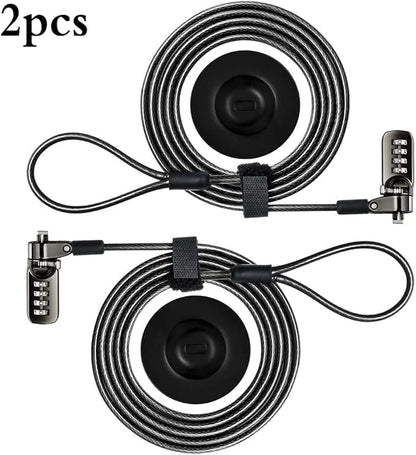 I3C Laptop Cable Lock 4 Digital Combination Lock Security Computer Cable Lock Anti Theft Combination Lock Compatible for Tablet Laptop (2 Packs)