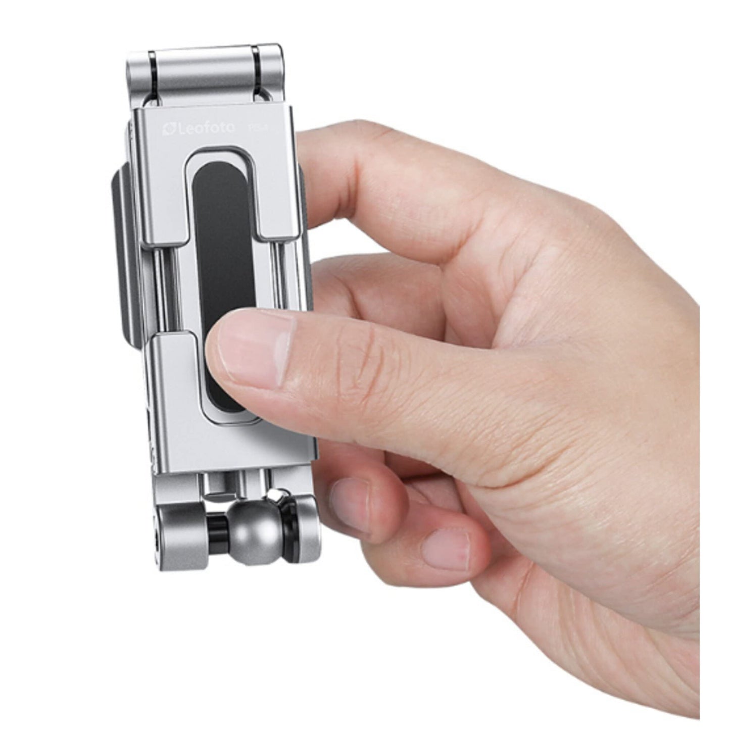 LEOFOTO PS-4 Silver Ultra Compact & Lightweight Smartphone Clamp/Holder/Video/Selfie Stand/Easel Arca/RRS Compatible