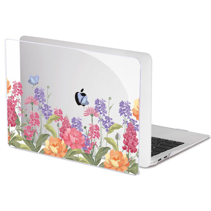 LCMOCICO for MacBook Pro 13 Inch Case 2022 2021 2020 Release A2338 M2 M1 A2251 A2289, Plastic Hard Shell Case for MacBook Pro 13.3 inch with Touch Bar & Touch ID, Pink & Purple Flowers