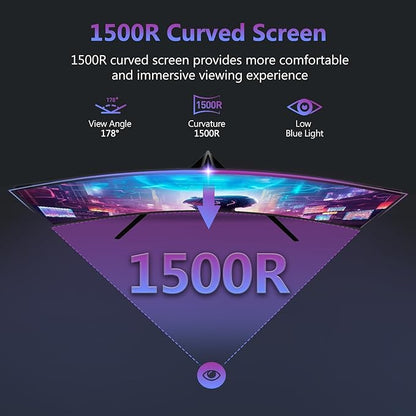 Z-Edge 27 inch Curved Gaming Monitor, FHD 1080P 200Hz 165Hz 144Hz Curved 1500R PC Monitor, MPRT 1ms Monitor, 350nits, 16.7M Colors, UG27 Frameless Bezel, 1X DP 1.4 Ports and 1X HDMI 2.1 Ports
