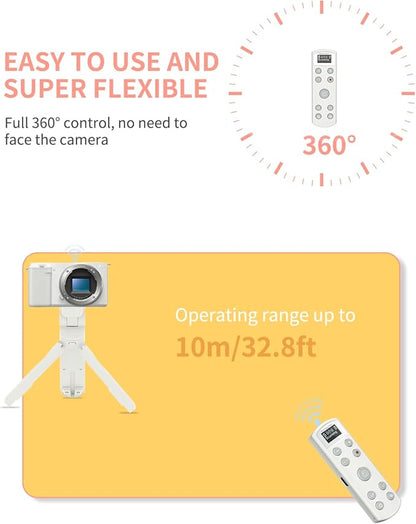Hanpusen Rechargeable Camera Remote Control for Sony - Wireless Shutter Release with OLED Screen compatiable with ZV-1F,ZV-1II,ZV-1,ZV-E10II,ZV-E10,A6100,A6400,A6600,FX30,FX3;Replace Sony RMT-P1BT