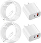 iPhone Charger Fast Charging Block,Dual Port Fast Apple iPhone Charger [Apple MFi Certified]2Pack 20W Quick Double iPhone Wall Charger,6FT USBC to Lightning Cable For iPhone 14 ProMax/13/12/SE/Airpods