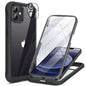 Miracase Glass Series for iPhone 12/12 Pro Case 6.1 inch, Upgraded Full-Body Rugged Phone Bumper Case Cover with Built-in 9H Tempered Glass Screen Protector and Camera Protector, Blue