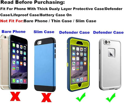 Fit for iPhone 13 Mini 12 Mini iPhone SE 2020 iPhone 8 7 6S 6 Belt Holster Premium Leather with Belt Clip Loop Fit with Defender Case Protective Armor Battery Case On