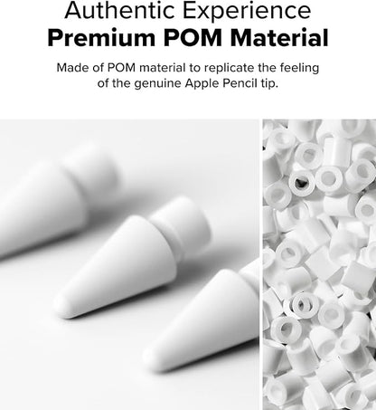 Ringke Apple Pencil Tips [3 Pack/Replacement for All Generations] Compatible with Apple Pencil Pro, 1st, 2nd Gen, USB-C Accessories, Chunky & Solid Feel Nib - 2B (Matte Light Gray)