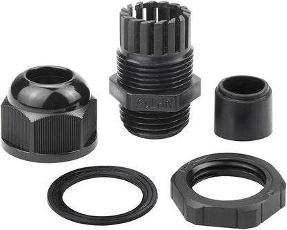 XHF 50 Pcs 1/2" IP68 Strain Relief Nylon Cord Grip Waterproof NPT Cable Glands Adjustable UL Listed and RoHS Compliant (Black)