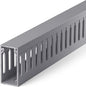 ZhiYo H2in x W1in Server Rack Cable Management Raceway, 99in (6X L16.5in) Cable Raceway Kit, Electrically Safe PVC Open Slot Wire Cover, Cord Hider for Under Desk/Computer/Network Cords, Grey