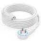 Maximm Monitor Power Cord 6 Ft, 360 Rotating, NEMA 5-15P to C13, White, UL