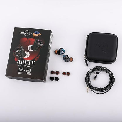 Linsoul ZiiGaat x Fresh Reviews Arete in Ear Monitor, 1DD+4BA Hybrid Earphone IEM, Wired Gaming Earbuds, Studio Monitor Tunning, with Detachable IEM Cable for Musician Audiophile (Blue)