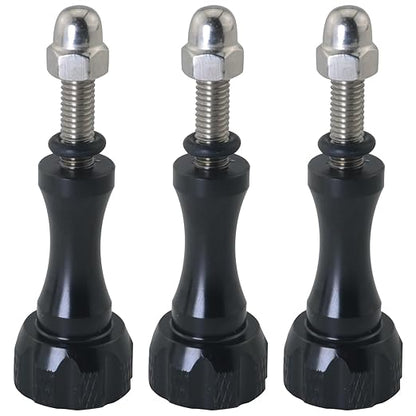 3PCS Black Aluminium Alloy Hand Tightened Screws Length 19.6mm Universal Action Camera Accessories Adapter Screw for Connecting Tripods Selfie Sticks Fill Light