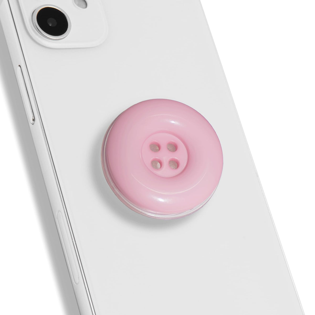 Solid Color Button Phone Grip – Minimalist Design, Durable and Lightweight, Grip and Stand for Smartphones (Purple, Magnetic Type)
