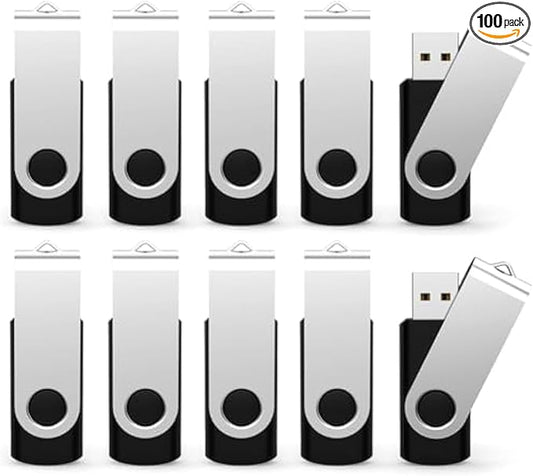 TOPESEL 100 Pack Flash Drives 2GB Bulk USB 2.0 Flash Drive, Thumb Drive USB Memory Stick Flash Drive USB Memory Stick