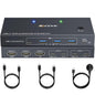 USB C KVM Switch 3 Monitors 2 Laptops 4K 1080P@60Hz,USB-C Docking Station Triple Monitor KVM Switches with 4 USB 3.2 Ports,10Gbps 80W PD Charging,For Windows and Mac OS,Driver Installation is Required