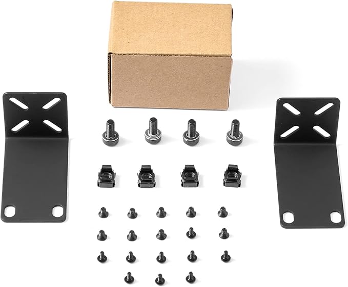 Rack Mount Kit for 12.6 inch Switches, Adjustable Rack Ears for Netgear, Cisco, D-Link, TRENDnet and Dell Products, Mount 12.6" Wide to 19" Equipment, Adjustable Hole Distance 14-30mm