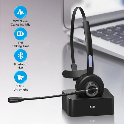 Webcam with Headset and Microphone, 1080P Webcam with Privacy Cover, Plug and Play Web Camera for Desktop Computer Zoom Meetings, Audio Bluetooth only for Headset