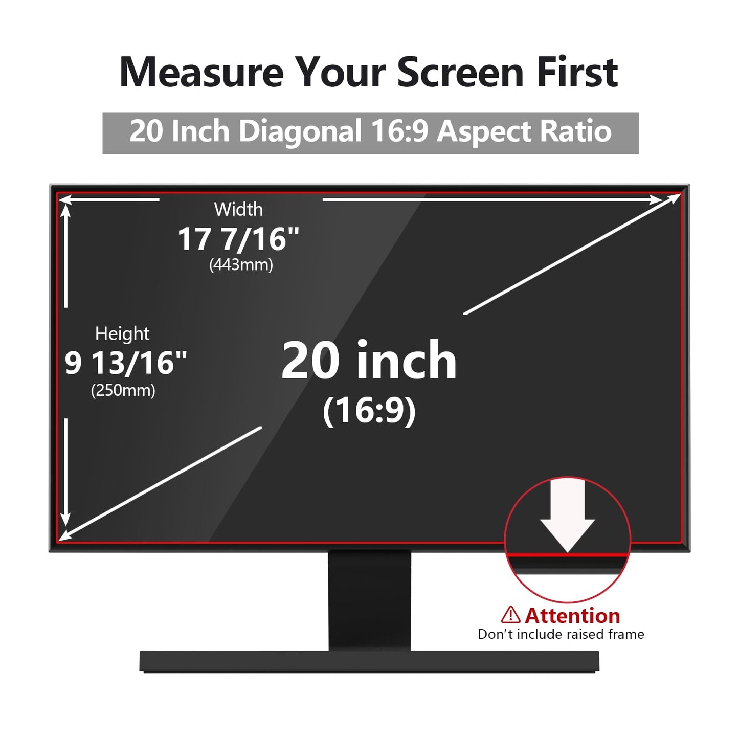 RedANGEL 20-Inch Computer Privacy Screen for 16:9 Monitor