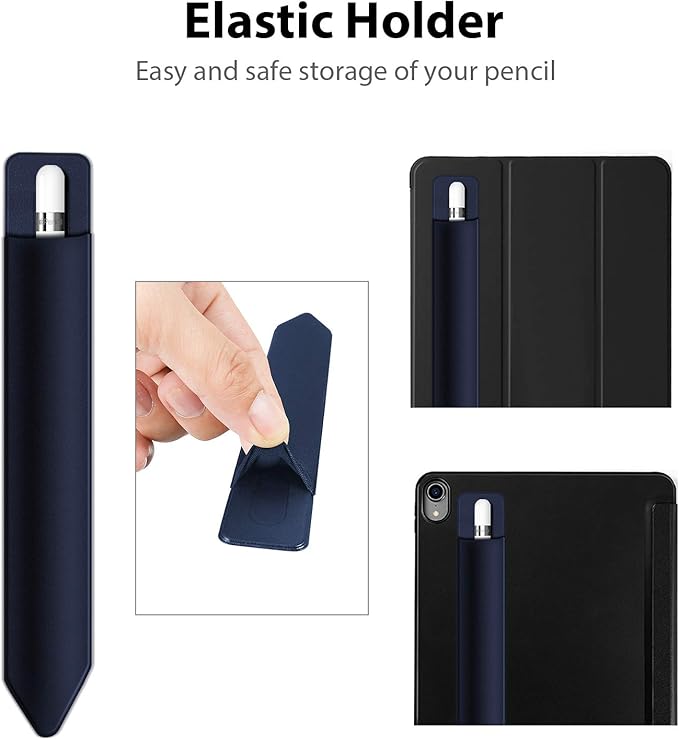Doormoon Stylus Adhesive Pencil Holder for Apple Pencil (1st and 2nd Gen) - Compatible for iPad Pro 11/10.9/9.7 & iPad 6th 2020 Gen Cases, Blue Blue
