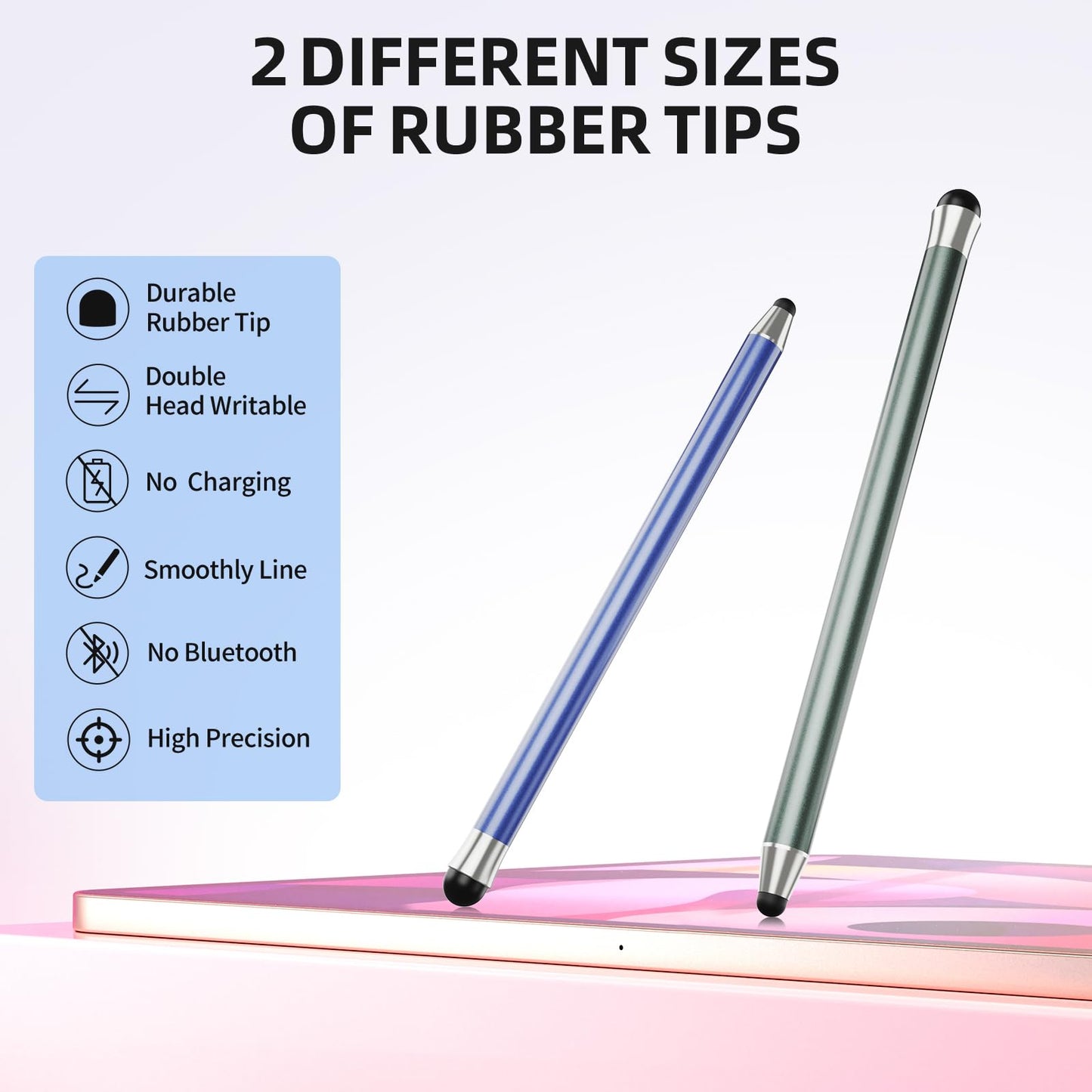 Stylus Pen for Touchscreen 10Pcs, 2-in-1 High Sensitivity & Precision Stylists pens, Stylus Pen for iPad/iPhone/Samsung/Android Tablets and Universal Capacitive Touch Screen (Colorful)