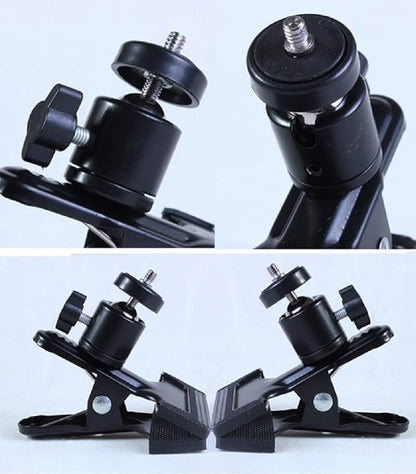 SLOW DOLPHIN Tripod Clip Clamp Mount Flash Reflector Holder for Studio Backdrop Camera with 360 Swivel Tripod Mini Ball Head Standard 1/4" Screw,SLR, Digital SLR, Video Came(2PACK)