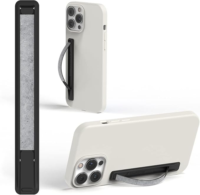 Phone Grip, Ultra Thin Cell Phone Grips Finger Holder Kickstand for Back of Phone, Loopy Case Swappable for Smartphones Wireless Chargers Car Mounts - SleekGrip Essential