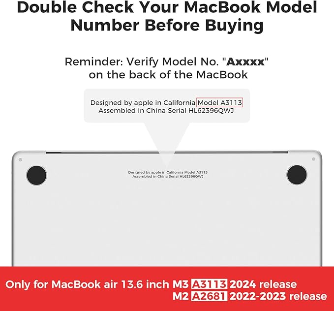 iCasso for MacBook Air 13 inch Case 2025 2024-2022 Release M4 A3240 M3 A3113 A2681 M2 with Liquid Retina Display, Hard Plastic Shell for Mac Air 13.6, Keyboard Cover&Screen Protector, Clear Glitter
