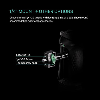 Tilta Xeno Side Handle for Filmmakers & Cameras - Black | Secure Connection & Helps Prevent Rotation | Adjustable Height | Textured Silicone Grip | Convenient Assembly (1/4"-20 w/Locating Pins)
