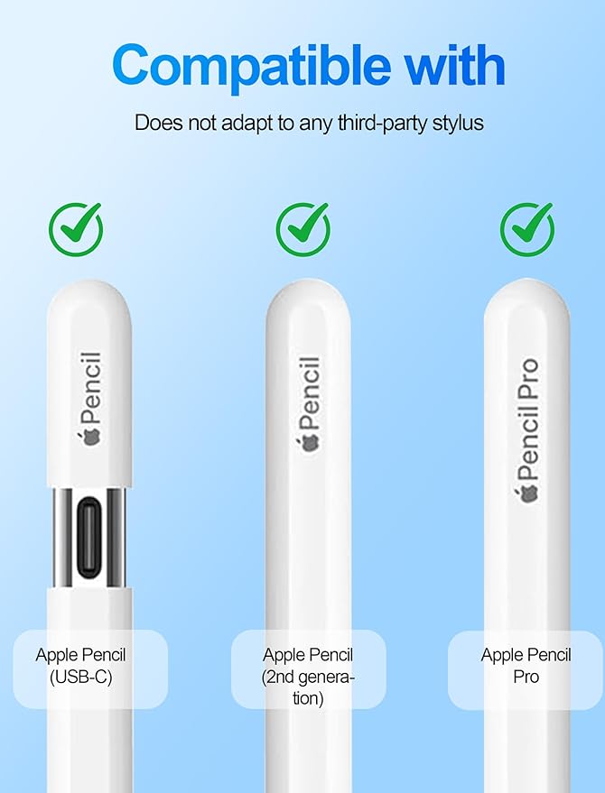Replacement Pencil Tips for Apple Pencil Pro - 8 Pack Fine Point Metal Tip for Apple Pencil 2nd Generation and 1st Generation