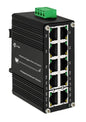 Mini Industrial 8-Port 10/100/1000T 802.3at PoE + 2-Port 10/100/1000T Din Rail Mount Compact Ethernet Switch, 48~57V DC Unmanaged Network Switch 20Gbps Switching Capacity