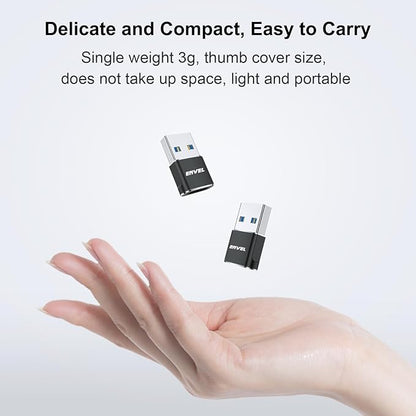 ENVEL USB to USB C Adapter, USB3 5Gbps High Speed Data Transfer, OTG Converter Thunderbolt3 to USB Female Compatible with Apple iWatch iPhone 15 Pro Max iPad Air 4 5 Mini 6 (Black, USB A Male)