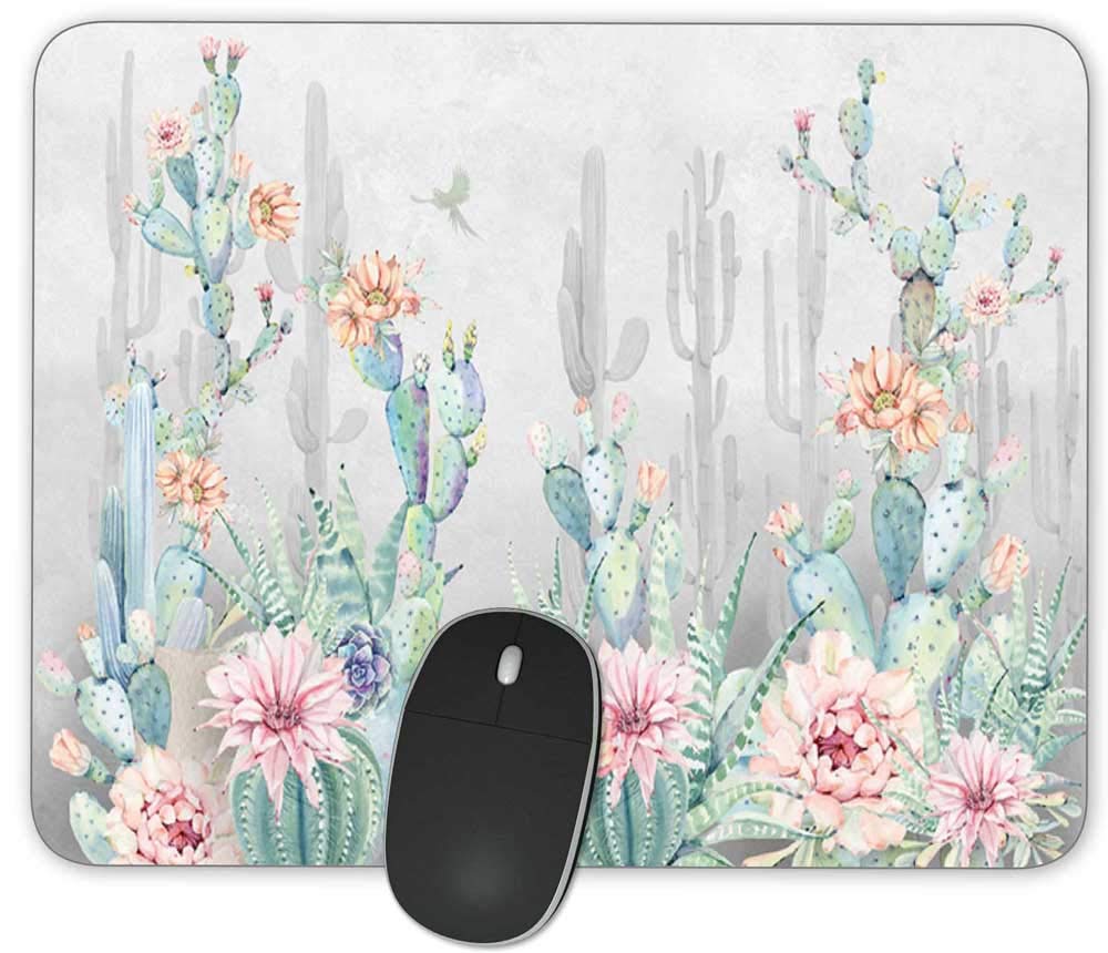 Bright Succulent Cactus Rectangle Gaming Mouse Pad Size(9.84"x7.87")