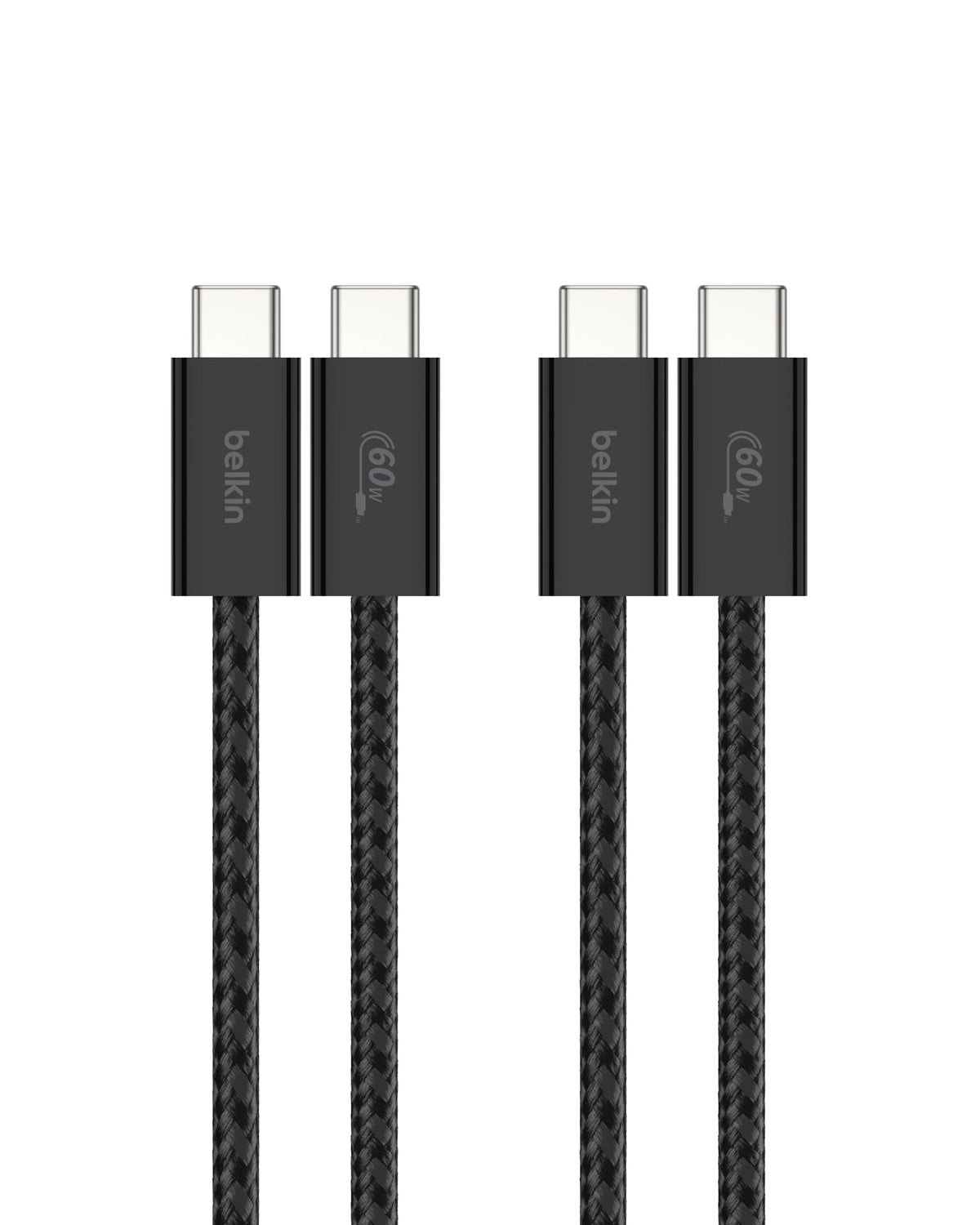 Belkin USB C to USB C 60W Braided Cable 2 Pack, 6.6ft iPhone Charger Cord