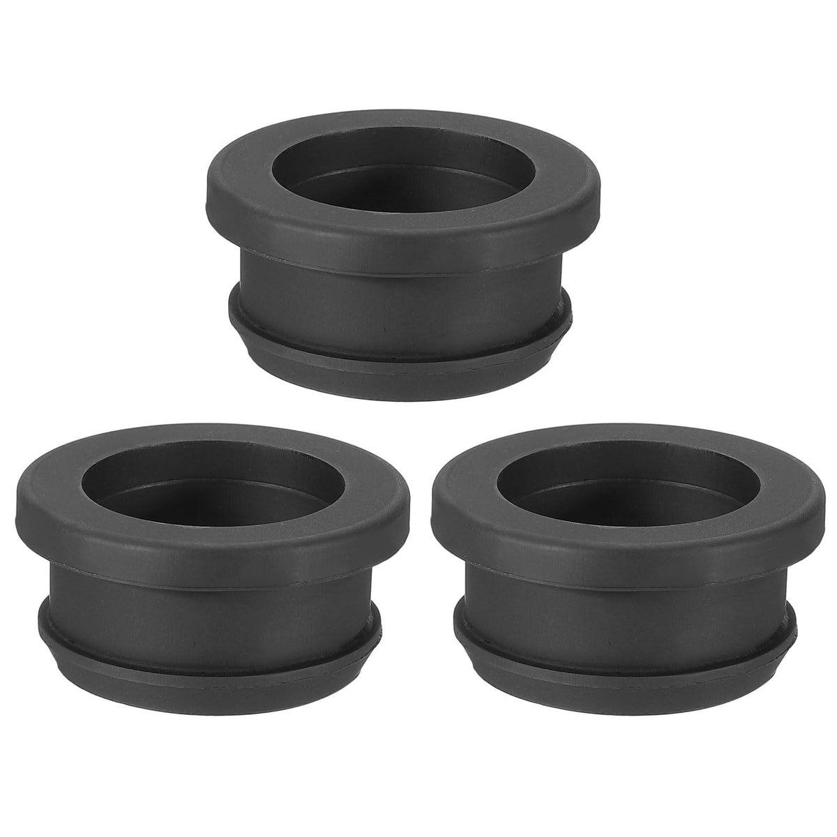 PATIKIL 32.6mm / 1-1/4 Inch Drill Hole,1 Inch ID Rubber Grommets, 3Pcs Top Hat Grommet for Wiring Eyelet Ring Gasket Automotive Firewall Cable Hole Plugs Wires Protection, Black