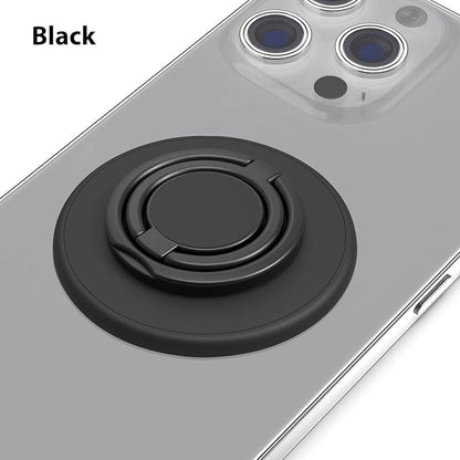 Magnetic Phone Grip Compatible with MagSafe,Magnetic Phone Ring Holder Finger Kickstand Wireless Charging Compatible,Adjustable Double Cell Phone Rings Gripper Stand for MagSafe iPhone - Black