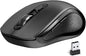 Wireless Mouse Ergonomic, Side Buttons Mouse, 2400 DPI, Silent and Anti Slip Roller Cordless Mice, 2.4Ghz with USB Receiver, 6 Buttons, Suitable for Laptop PC Chromebook and Windows 11/10/7 - Black