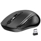 Wireless Mouse Ergonomic, Side Buttons Mouse, 2400 DPI, Silent and Anti Slip Roller Cordless Mice, 2.4Ghz with USB Receiver, 6 Buttons, Suitable for Laptop PC Chromebook and Windows 11/10/7 - Black