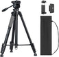 SmallRig CT-07 Aluminum Camera Tripod Stand, 63.4" Travel Tripod for iPhone and Cameras, Phone Tripods with Quick-Switch Vertical/Horizontal Mount, Adjustable Angles & Max. 4kg Load