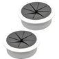 Desk Grommet 2-1/16" (53 mm), Desk Hole Cover for Cables White and Black, Cable Grommet ABS Plastic, Desk Hole Grommet for Office and Home Table Cable, Flexible Cable Cord Organizer-2 Pcs