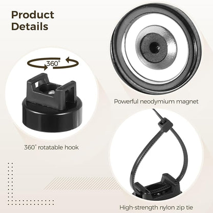 Magnetic Cable Zip Tie Mounts, 25 Pcs Magnets with 100 Pcs Cable Zip Ties, Multipurpose Magnetic Cables Holder for Cables Management, Wire Management Bases