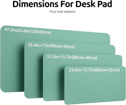 YSAGi Leather Desk Protector, Office Mat, Large Mouse Mat, Non-Slip PU Leather Blotter, Laptop Desk Mat, Waterproof Writing Pad for Office and Home (Green-Blue, 31.5" x 15.8")