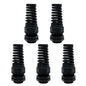 LeMotech 5Pcs NPT 1/2" IP68 Waterproof Cable Gland Flex Spiral Strain Relief Black Nylon Joint with Gaskets for 6-12mm Wire Thread
