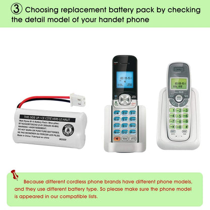 iMah BT162342/BT262342 2.4V 300mAh Ni-MH Cordless Phone Battery Pack, Also Compatible with BT183342/BT283342 AT&T EL52351 TL90070 VTech CS5119 DS6511 DS6722 LS6305 Handset, 4-Pack