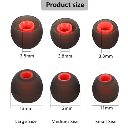 MMYQXI Silicone Replacement Earbud Tips Earbud Covers Ear Tips Fit for in-Ear Headphones (Inner Hole 3.8mm -5.1mm) Earbud Replacement Tips 9 Pairs