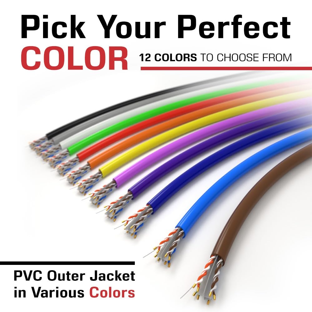 Dripstone CAT6 1000ft Bulk Ethernet Cable 23AWG Solid CCA UTP 550MHz Black