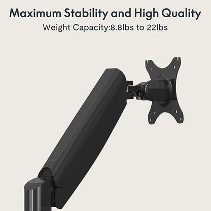 FlexiSpot Dual Monitor Stand for Desk Adjustable Spring Monitor Arm Desk Mount Hold up to 3.3 to 11lbs Vesa Dual Monitor Mount with C Clamp for 10 to 27 Inch Computer Screens
