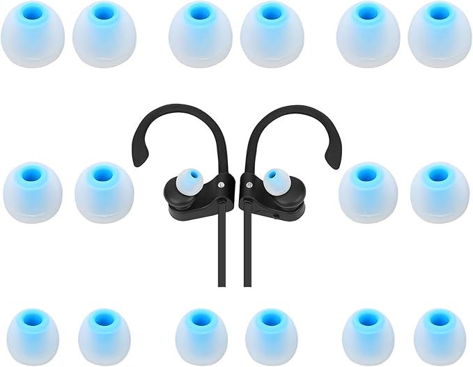 Earbud Tips Ear Bud Tips Soft Anti Slip Washable and Reusable Silicone Replacement Earbud Tips Fit Most in-Ear Earbuds(Inner Hole 3.8mm -5.1mm) 18pcs S M L