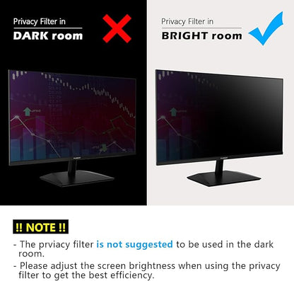 FILMEXT [2023 Upgrade 27 Inch Removable Privacy Screen Filter for 16:9 All-in-One Desktop/Frameless Computer Monitor, Bubble Free Anti Spy Blue Light Filter for Computer