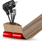 Floor Cord Cover Cavity 0.8"x0.37" Self Adhesive Cord Hider, 3.3FT Low Profile Cable Management, Extension Strip Protector for Wires, Prevent Cable Trips for Offices, Gyms,(Wood Smoked Brown)