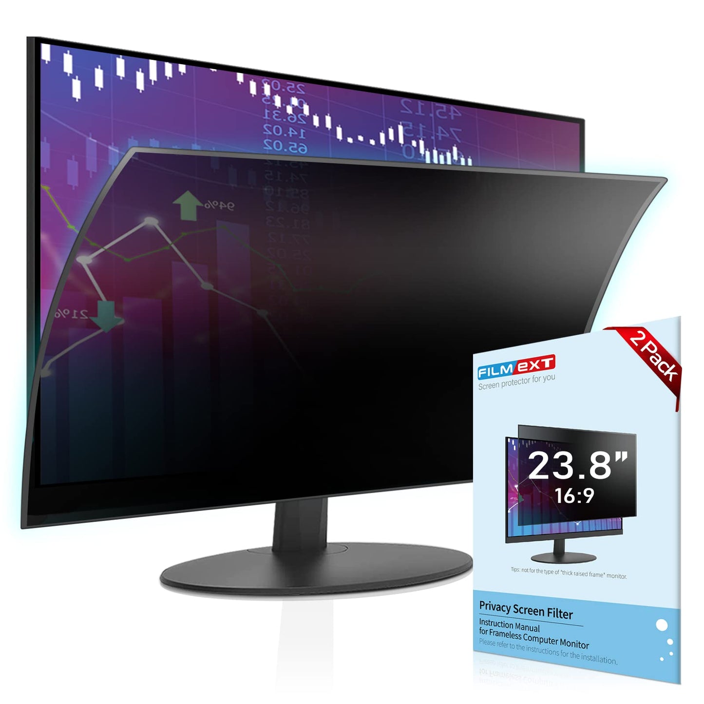 FILMEXT 2 Pack 23.8 inch Computer Privacy Screen Filter